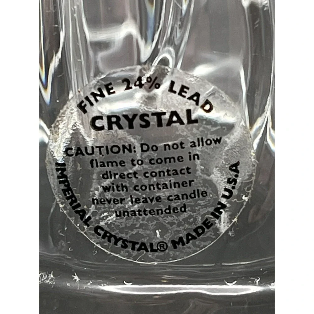 24% Lead Crystal Santa Figurine St George Crystal‎ Candle Holder Made in USA